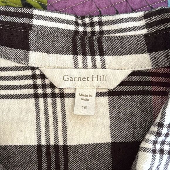 Garnet Hill Button Up Flannel Shirt sz 16 Plaid - Picture 6 of 13